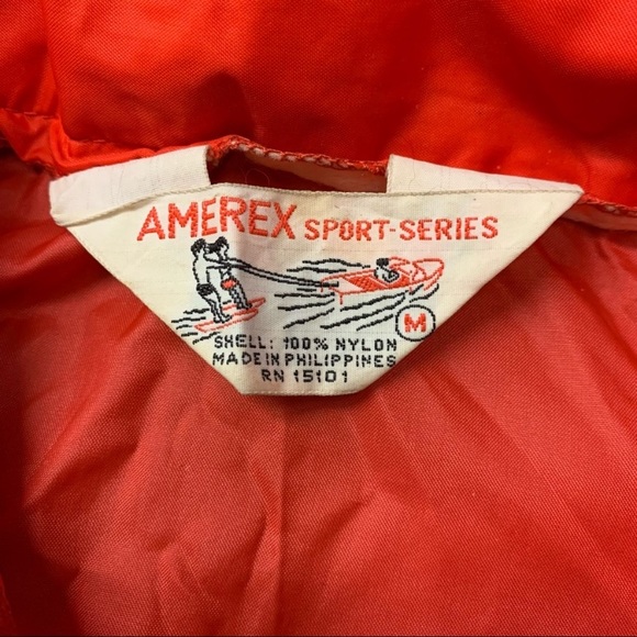 Vintage Single Stitch Men's Red Nylon Windbreaker Jacket by AMEREX Sport-Series - Picture 2 of 15